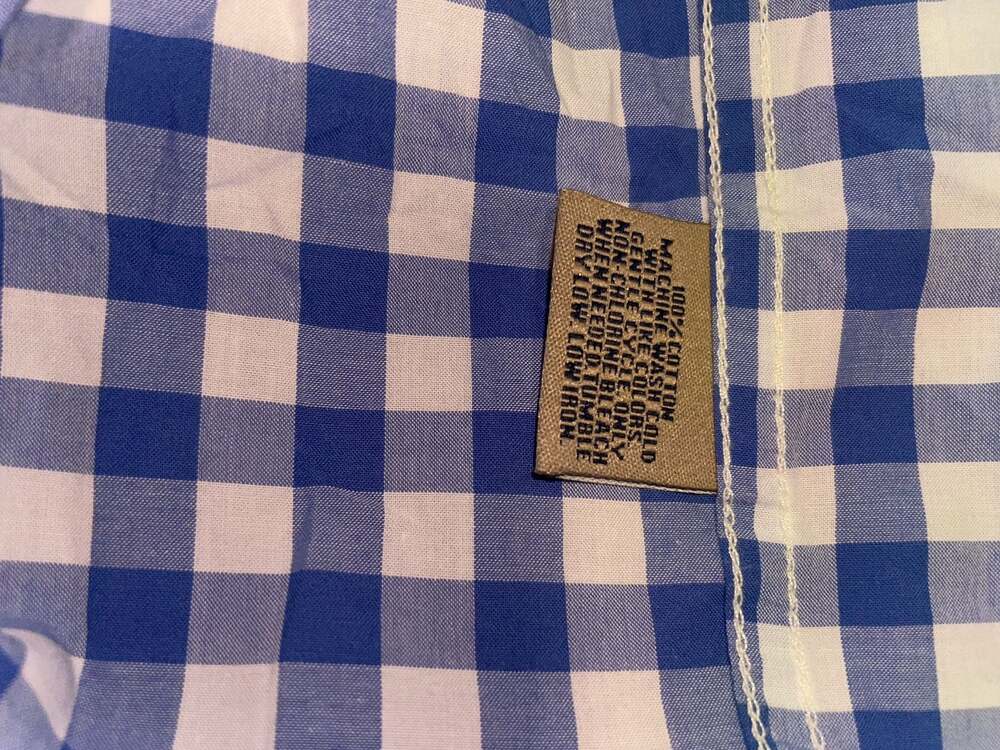 Bills Khakis XXL Blue and White Gingham Check Button Down Long Sleeve Sport Shir - Picture 9 of 9